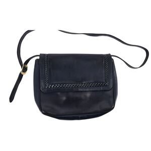 Vintage Salvatore Ferragamo Navy Blue Leather Shoulder Bag Snakeskin Accent